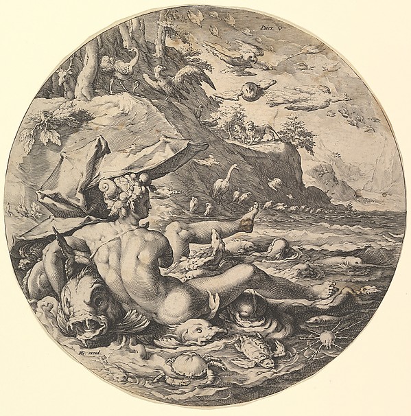 The Fifth Day (Dies V):  The Creation of the Kingdom of Animals, from The Creation of the World, a series of seven plates