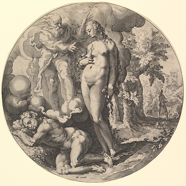 The Sixth Day (Dies VI):  The Creation of Adam and Eve, from The Creation of the World, a series of seven plates