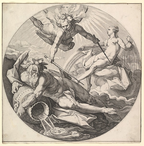 The Second Day (Dies II):  The Division of the Waters, plate 2 from The Creation of the World, a series of seven plates