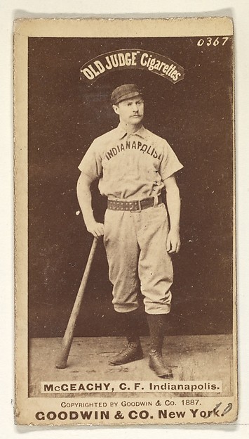 Jack McGeachey, Center Field, Indianapolis, from the Old Judge series (N172) for Old Judge Cigarettes