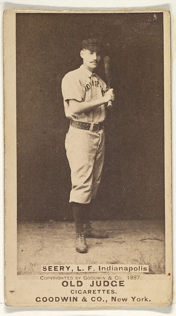 Seery, Left Field, Indianapolis, from the Old Judge series (N172) for Old Judge Cigarettes