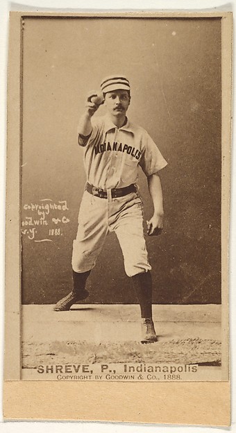 Lev Shreve, Pitcher, Indianapolis, from the Old Judge series (N172) for Old Judge Cigarettes