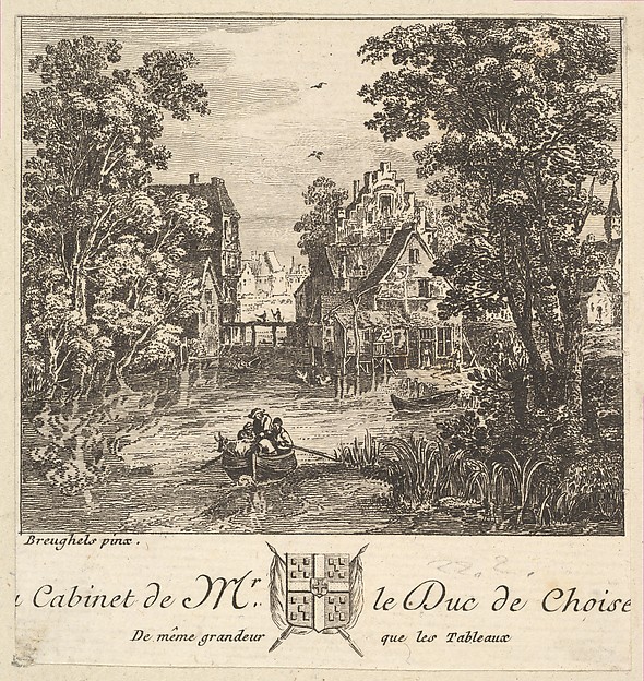 Boat on a River near a Town after a painting in the cabinet of the Duc de Choiseul