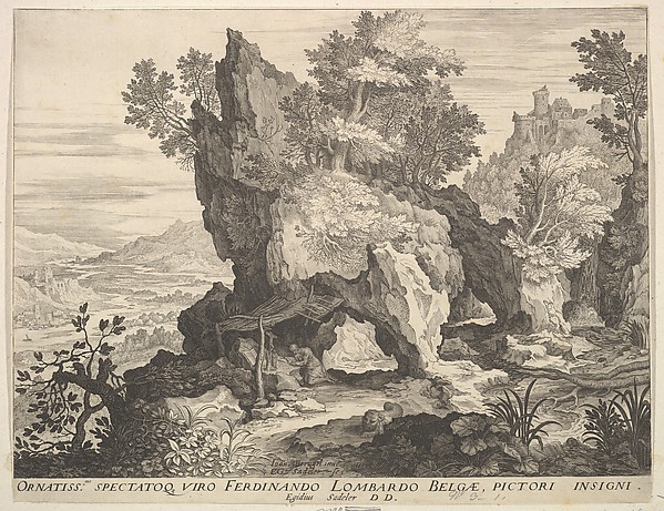 Rocky Landscape with St. Jerome by Aegidius Sadeler II
