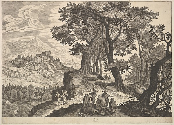 Landscape with Tobias and the Angel and Gypsies by Aegidius Sadeler II