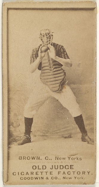 William "California" Brown, Catcher, New York, from the Old Judge series (N172) for Old Judge Cigarettes