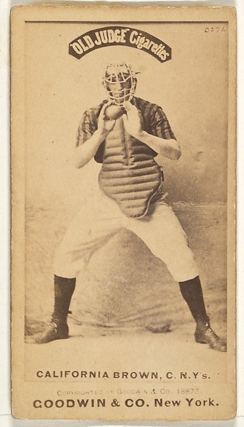 William "California" Brown, Catcher, New York, from the Old Judge series (N172) for Old Judge Cigarettes