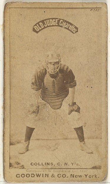 Bill Collins, Catcher, New York, from the Old Judge series (N172) for Old Judge Cigarettes by Goodwin & Company, The Metropolitan Museum of Art