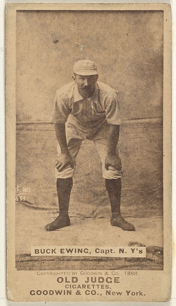 William "Buck" Ewing, Captain and Catcher, New York, from the Old Judge series (N172) for Old Judge Cigarettes