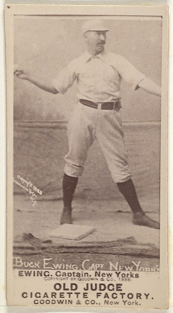 William "Buck" Ewing, Captain and Catcher, New York, from the Old Judge series (N172) for Old Judge Cigarettes