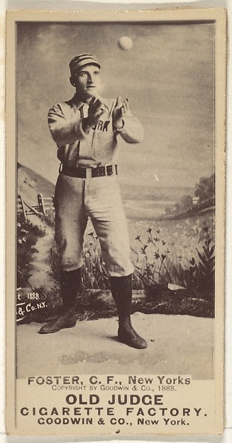 Elmer Ellsworth Foster, Center Field, New York, from the Old Judge series (N172) for Old Judge Cigarettes