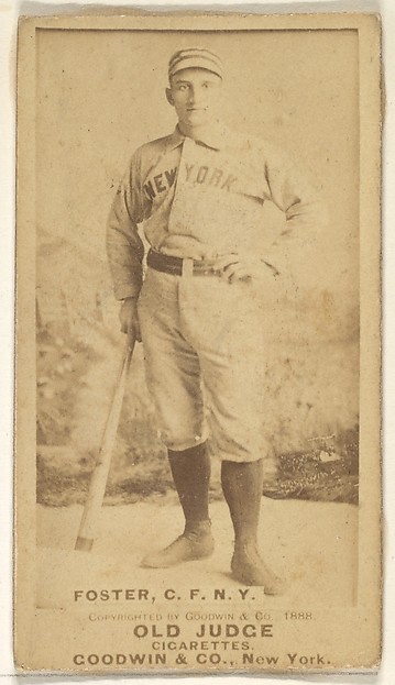 Elmer Ellsworth Foster, Center Field, New York, from the Old Judge series (N172) for Old Judge Cigarettes