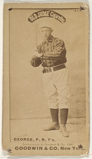 Bill George, Pitcher, New York, from the Old Judge series (N172) for Old Judge Cigarettes