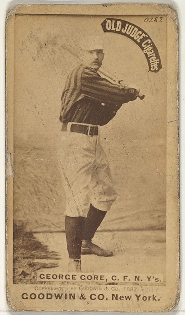 George F. "Piano Legs" Gore, Center Field, New York, from the Old Judge series (N172) for Old Judge Cigarettes