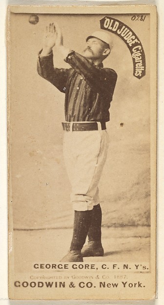 George F. "Piano Legs" Gore, Center Field, New York, from the Old Judge series (N172) for Old Judge Cigarettes