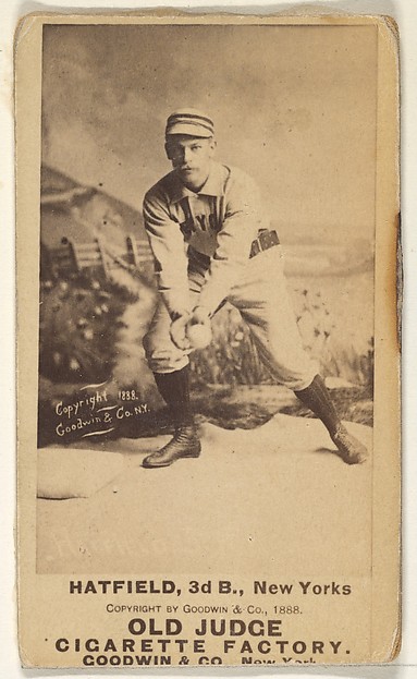 Gil Hatfield, 3rd Base, New York, from the Old Judge series (N172) for Old Judge Cigarettes