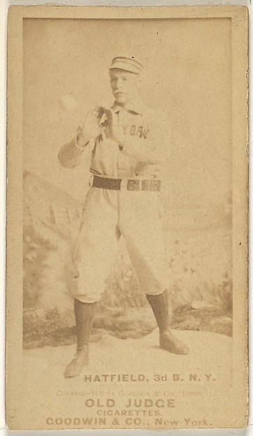 Gil Hatfield, 3rd Base, New York, from the Old Judge series (N172) for Old Judge Cigarettes