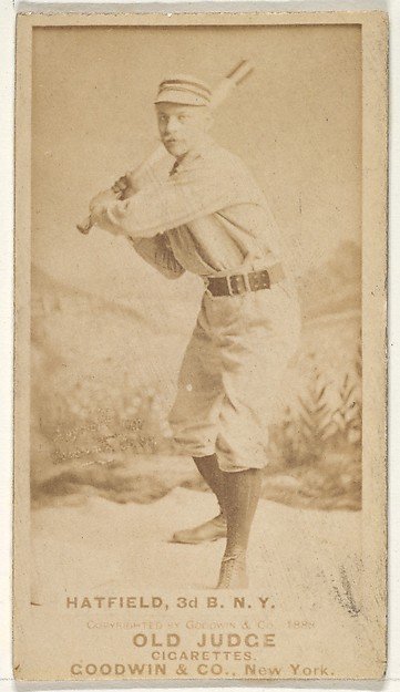 Gil Hatfield, 3rd Base, New York, from the Old Judge series (N172) for Old Judge Cigarettes