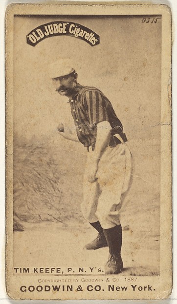 Timothy John "Tim" Keefe, Pitcher, New York, from the Old Judge series (N172) for Old Judge Cigarettes