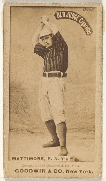 Michael "Mike" Joseph Mattimore, Pitcher, New York, from the Old Judge series (N172) for Old Judge Cigarettes