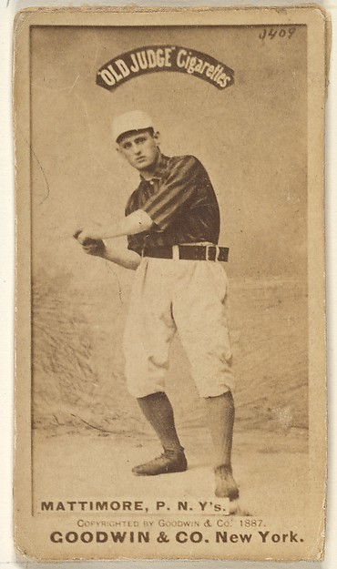 Michael "Mike" Joseph Mattimore, Pitcher, New York, from the Old Judge series (N172) for Old Judge Cigarettes