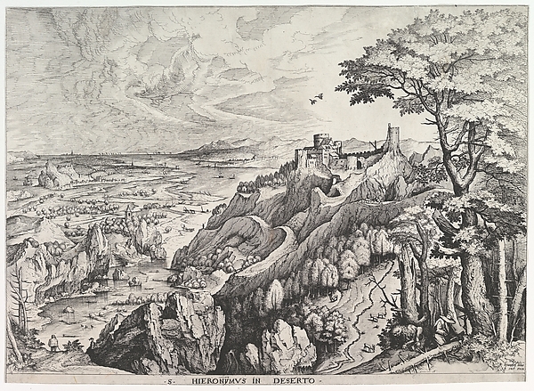 St. Jerome in the Wilderness (S. Hieronymus in Deserto), from "The Large Landscapes" by Johannes van Doetecum I