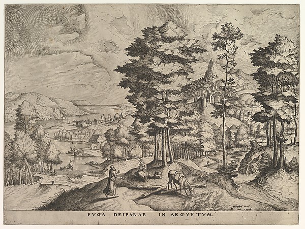 Flight into Egypt (Fuga deiparae in Aegyptum), from "The Large Landscapes" by Johannes van Doetecum I