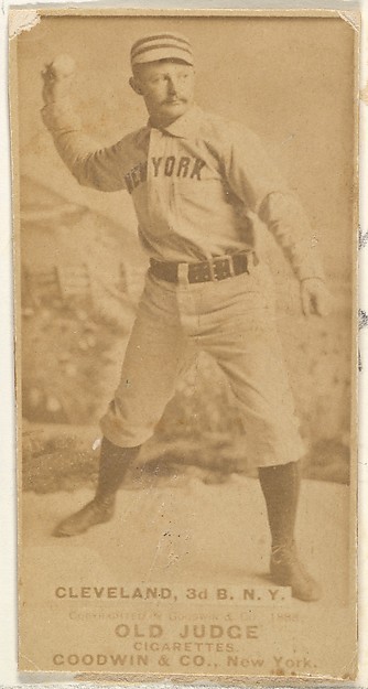 Elmer Ellsworth Cleveland, 3rd Base, New York, from the Old Judge series (N172) for Old Judge Cigarettes