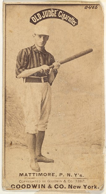 Michael "Mike" Joseph Mattimore, Pitcher, New York, from the Old Judge series (N172) for Old Judge Cigarettes