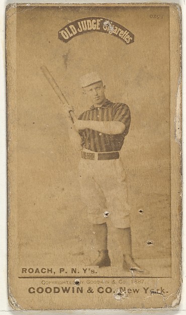 John F. Roach, Pitcher, New York, from the Old Judge series (N172) for Old Judge Cigarettes