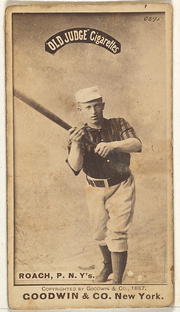 John F. Roach, Pitcher, New York, from the Old Judge series (N172) for Old Judge Cigarettes
