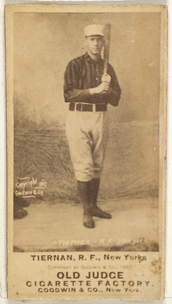 Michael "Silent Mike" Joseph Tiernan, Right Field, New York, from the Old Judge series (N172) for Old Judge Cigarettes by Goodwin & Company, The Metropolitan Museum of Art