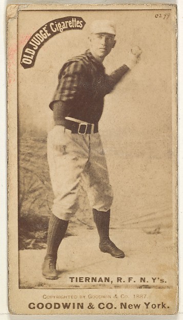 Michael "Silent Mike" Joseph Tiernan, Right Field, New York, from the Old Judge series (N172) for Old Judge Cigarettes by Goodwin & Company, The Metropolitan Museum of Art
