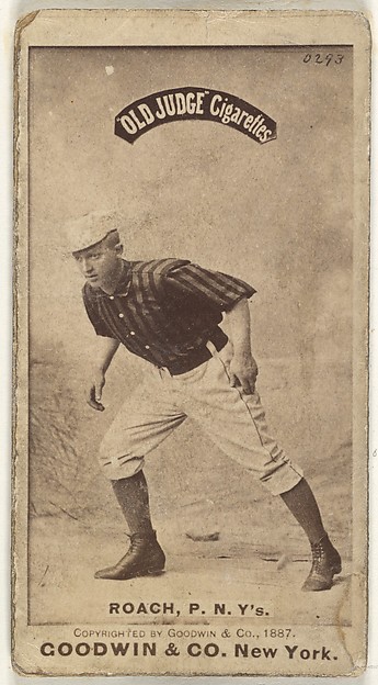John F. Roach, Pitcher, New York, from the Old Judge series (N172) for Old Judge Cigarettes