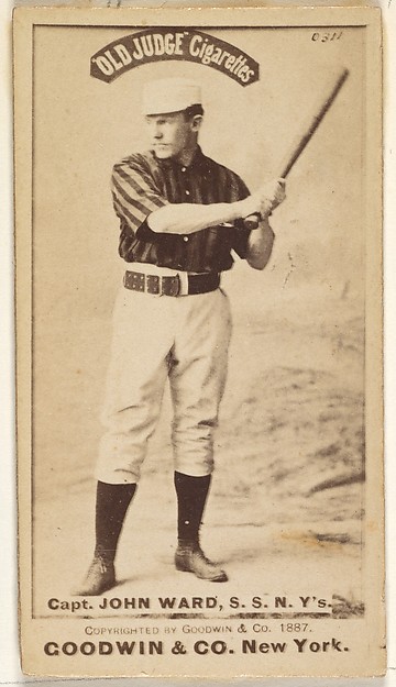 John Montgomery Ward, Captain and Shortstop, New York, from the Old Judge series (N172) for Old Judge Cigarettes