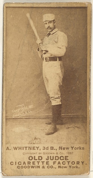 Arthur "Art" Wilson Whitney, 3rd Base, New York, from the Old Judge series (N172) for Old Judge Cigarettes by Goodwin & Company, The Metropolitan Museum of Art