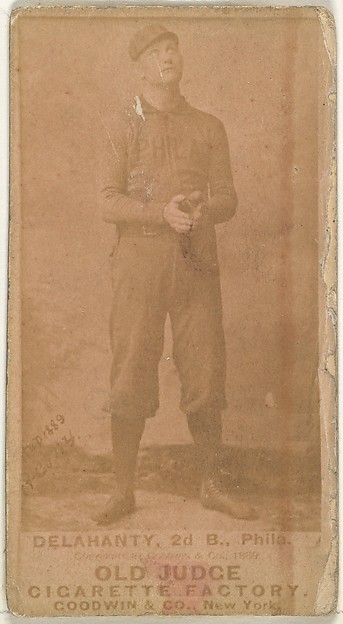Edward James "Big Ed" Delahanty, 2nd Base, Philadelphia, from the Old Judge series (N172) for Old Judge Cigarettes