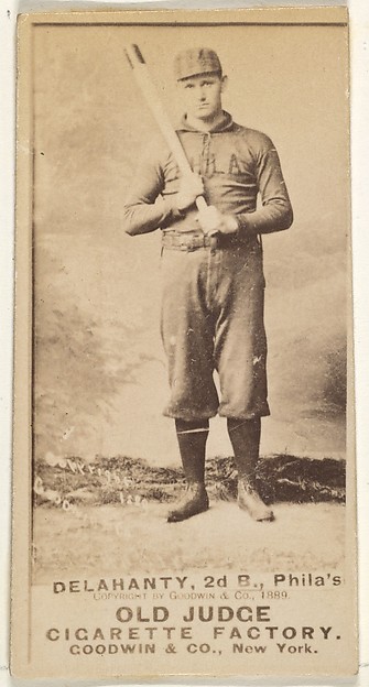 Edward James "Big Ed" Delahanty, 2nd Base, Philadelphia, from the Old Judge series (N172) for Old Judge Cigarettes