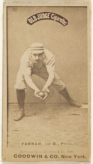 Sidney Douglas Farrar, 1st Base, Philadelphia, from the Old Judge series (N172) for Old Judge Cigarettes by Goodwin & Company, The Metropolitan Museum of Art