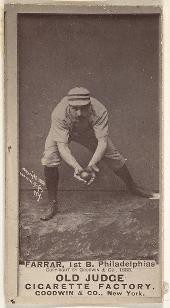 Sidney Douglas Farrar, 1st Base, Philadelphia, from the Old Judge series (N172) for Old Judge Cigarettes by Goodwin & Company, The Metropolitan Museum of Art