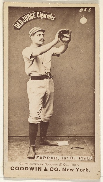 Sidney Douglas Farrar, 1st Base, Philadelphia, from the Old Judge series (N172) for Old Judge Cigarettes by Goodwin & Company, The Metropolitan Museum of Art