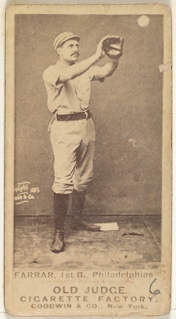 Sidney Douglas Farrar, 1st Base, Philadelphia, from the Old Judge series (N172) for Old Judge Cigarettes by Goodwin & Company, The Metropolitan Museum of Art