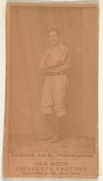 Sidney Douglas Farrar, 1st Base, Philadelphia, from the Old Judge series (N172) for Old Judge Cigarettes
