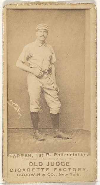 Sidney Douglas Farrar, 1st Base, Philadelphia, from the Old Judge series (N172) for Old Judge Cigarettes