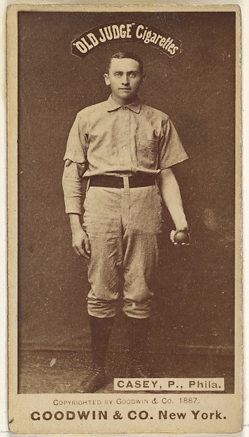 Dan Casey, Pitcher, Philadelphia, from the Old Judge series (N172) for Old Judge Cigarettes