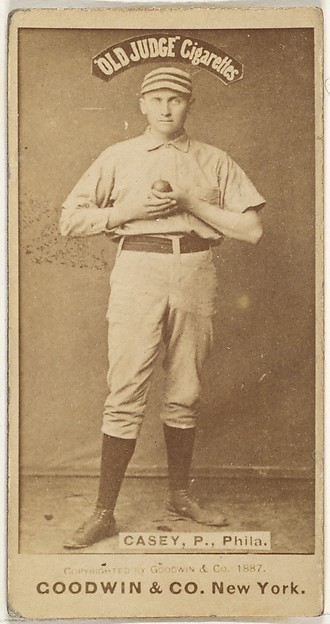 Dan Casey, Pitcher, Philadelphia, from the Old Judge series (N172) for Old Judge Cigarettes