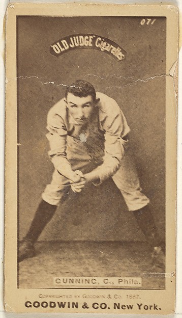 Thomas Francis Gunning, Catcher, Philadelphia, from the Old Judge series (N172) for Old Judge Cigarettes