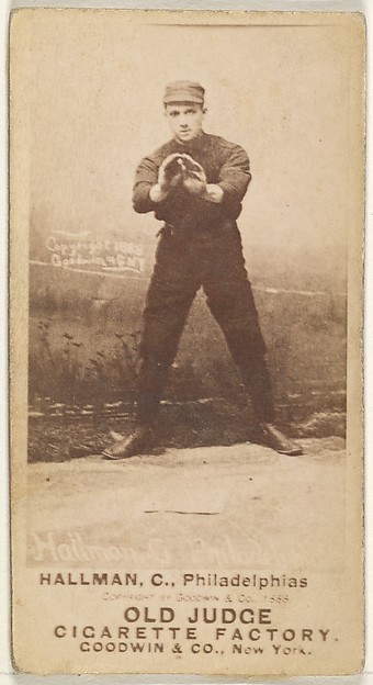 William Wilson "Bill" Hallman, Catcher, Philadelphia, from the Old Judge series (N172) for Old Judge Cigarettes