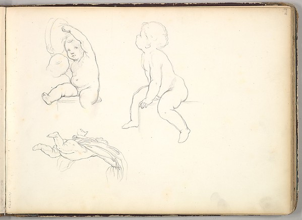 Three Children  (in Sketch Book With Drawings on Twenty-six Leaves)