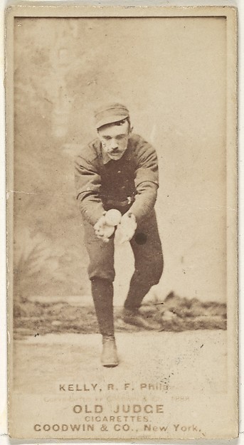 Kelly, Right Field, Philadelphia, from the Old Judge series (N172) for Old Judge Cigarettes by Goodwin & Company, The Metropolitan Museum of Art